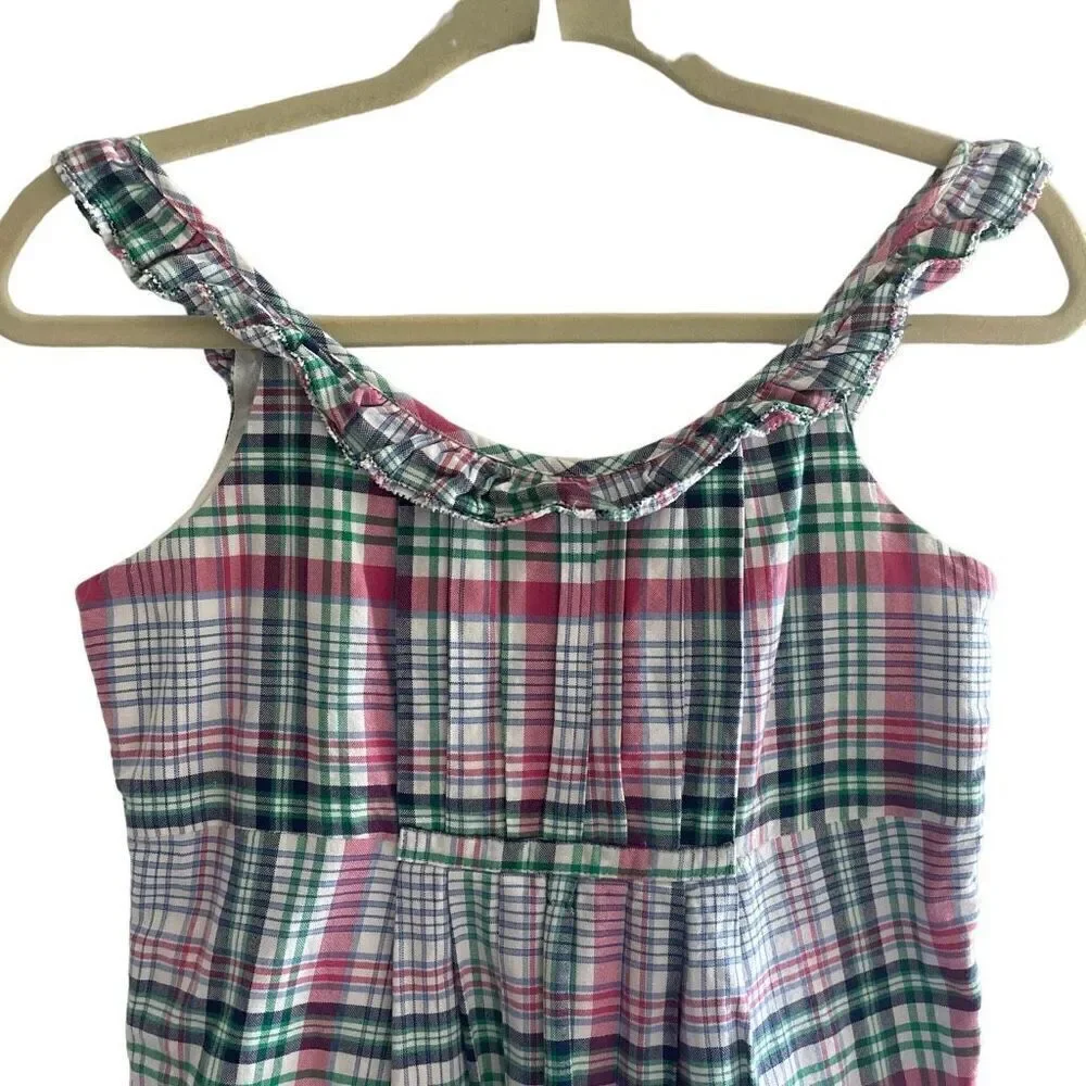 Ralph Lauren Pink Plaid Summer Dress Girl Size 14 Wedding Preppy Academia Prep